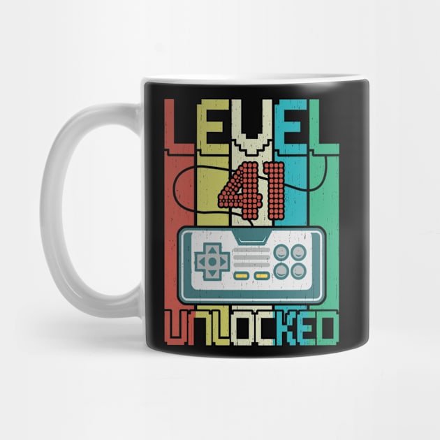 Level 41 Unlocked Shirt Video Gamer 41th Birthday Gifts by denvau123